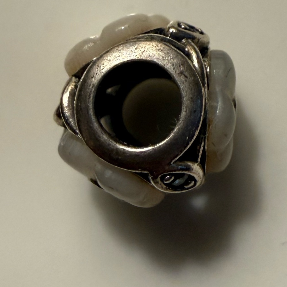 Pandora Silver and White Flower Charm - Picture 3 of 6